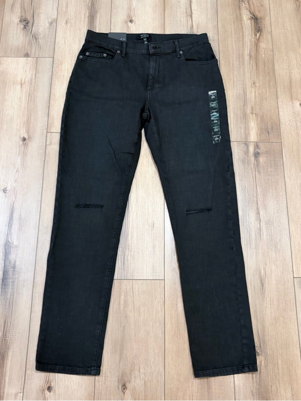 Banana Republic Girlfriend Jeans Black Distressed Tall 29/8 Minimalist Capsule - Picture 9 of 12